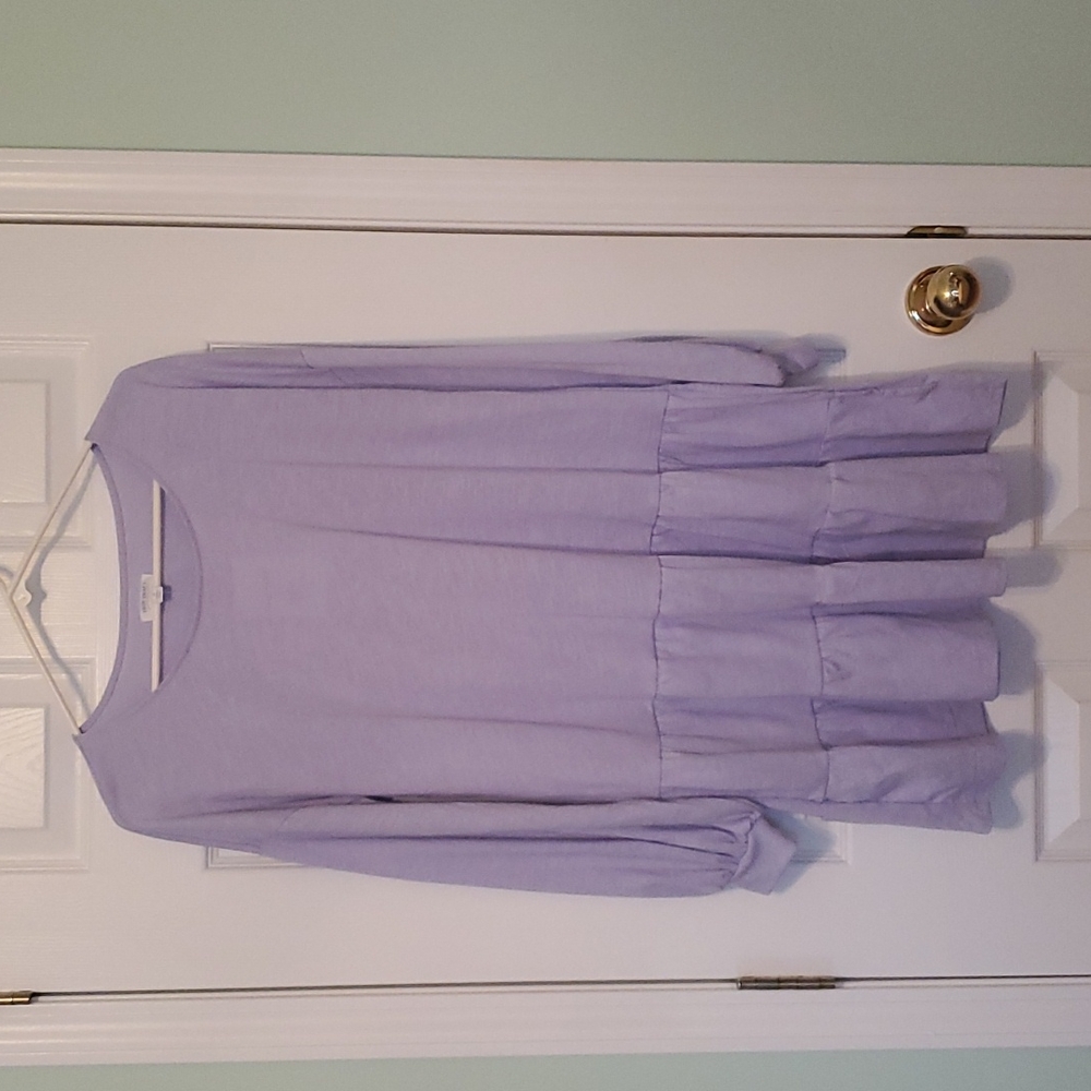 True Craft long Baby doll top Lilac in color . NWT from Belk Size medium